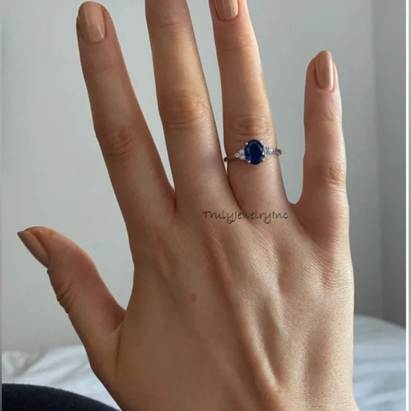 RSC oval tanzanite ring sz 7 - Picture 5 of 8